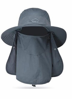 Buy Fishing Hat, for Men & Women, Outdoor UV Sun Protection Wide Brim Hat with Face Cover, Neck Flap in Saudi Arabia