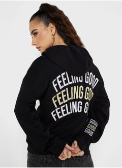 Buy Graphic Zip Thru Hoodie in UAE