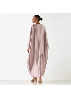 Buy 2Xtremz Solid V-neck Maxi Kaftan Dress in UAE