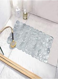 اشتري HOKIPO Metallic Sliver Bathroom Floor Mat Anti-Slip Shower Mat, (AR-3881-SLVR) في مصر