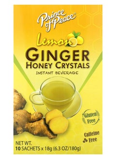 اشتري Honey Crystals Instant Beverage Caffeine Free Lemon Ginger 10 Sachets 6.3 oz (180 g) في الامارات