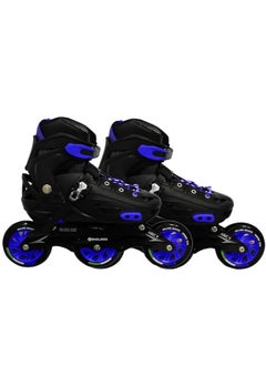 اشتري Inline Adjustable Skates Medium Size 34 EUR (UK 1.5) - 38 EUR (UK 5) for 6 to 12 Years |  Aluminium Chassis and 100 mm PU Three Wheels | Skating Shoes في الامارات