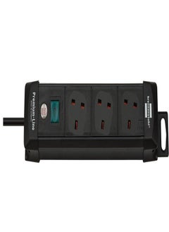 اشتري PremiumLine BS Standard Power Extension Cord 3 Sockets 3 Meter Black في السعودية