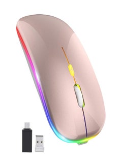 Buy LED Wireless Mouse Rechargeable Ultra Thin Silent Mouse 2.4G Portable Mobile Optical Office Mouse in UAE