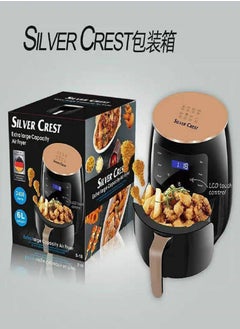 Buy Air Fryer 6L capacity 1400W power You can prepare many types of food such as chicken, meat, vegetables, fish, appetizers, desserts, etc. The nice feature is that it prepares healthy and delicious food without using oil. You can eat all foods without healthy oil SlL VER CREST brand Silver Crest in Egypt