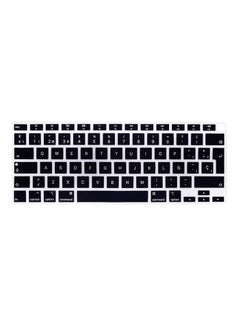Buy Ultra Thin Spanish Language Silicone Keyboard Cover for 2020 MacBook Air 13-Inch Model A2179/A2337 M1 Chip (EU/UK Layout) with Touch ID Keyboard Accessories Black in UAE