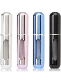 Buy 4 PCS Portable Mini Refillable Perfume Atomizer Bottle Refillable Spray, Atomizer Perfume Bottle, Perfume Atomizer Refillable for Travel(5ml+Bright Blue, Bright Black+Bright Silver+Bright Pink) in Saudi Arabia