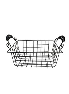 Buy Rectangle shape basket Fruits and vegetables basket-kitchen basket-gift basket With Side Hnadles-decoration basket Black in UAE