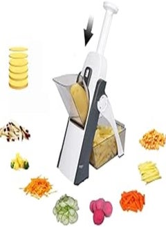 Buy 30 Cuts Mandoline Slicer Food Chopper ALL IN ONE : Slicer, Chopper, Grater, Dicer, French Fry Cutter (Green), 41x21x11 cm in Egypt