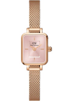 Buy Quadro Mini Melrose Rose Gold Blush Rectangle Watch for Women 15.4x18.2mm Dial with Rose Gold Stainless Steel Strap DW00100653 in Saudi Arabia