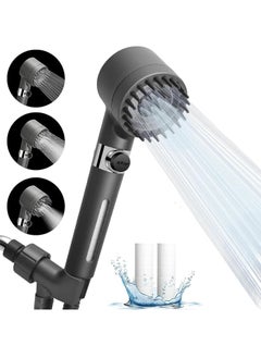 Buy HIGH-PRESSURE SHOWER HEAD 3-MODE ADJUSTABLE SPRAY WITH MASSAGE BRUSH in UAE