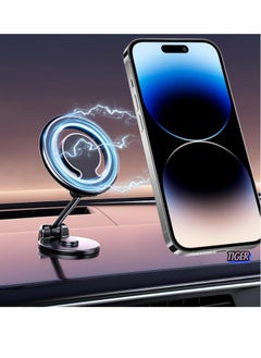 اشتري Magnetic Car Mount – 360° Rotation All-Metal Magnetic Phone Holder, Strong Magnets for iPhone 15/14/13 Pro Max Plus & All Smartphones, Secure, Adjustable, Hands-Free, Durable, Easy Installation for Safe Driving and Navigation في الامارات