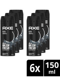 Buy Axe Black Deodorant Bodeyspery 150ml Pack of6 in UAE