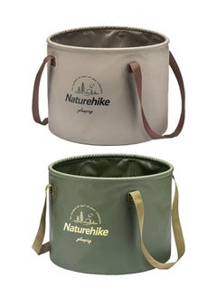 Buy Foldable Round Bucket Army Green/10L in Saudi Arabia