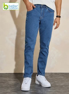 Buy Cotton Stretch 5-Pocket Slim Fit Jeans in Saudi Arabia