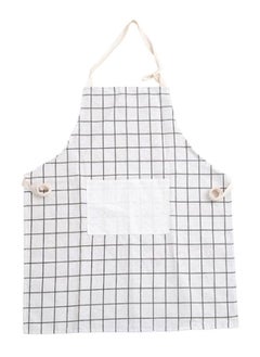 Buy Checked Pattern Apron White/Black 60 x 72centimeter in Saudi Arabia