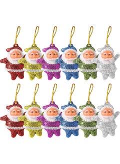 اشتري 12 Pcs Christmas Tree Decoration Ornaments Santa Claus Doll Pendant في مصر