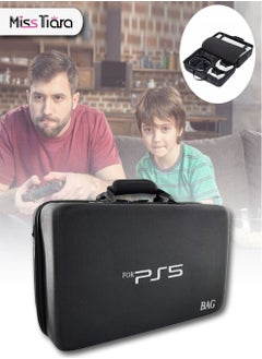 اشتري Portable Travel Case Bag for PS5 Shockproof Hard Shell Luxury Waterproof EVA Bag (Black) في الامارات