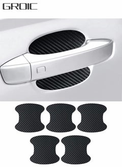 Buy 5 PCS Car Door Handle Sticker,Carbon Fiber Anti-Scratches Car Door Cup Protector,Universal Auto Door Paint Guard Car Door Cup Scratch Protection Films,Automobile Decoration Accessories in Saudi Arabia