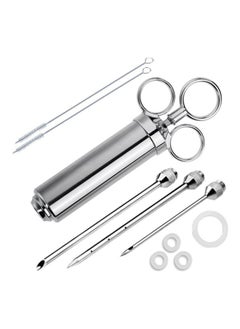 اشتري 3-Piece BBQ Syringe Seasoning Needle Set 1.0 W AU6935 Silver في الامارات