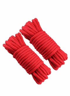 اشتري 2 Roll 10M Soft Red Cotton Rope, for Wall Hanging, Decor Crafts Projects, Macrame Knotting, and Home Decoration في الامارات