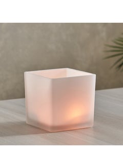 Buy Adro Frosted Glass Tealight Candle Holder 12 x 12 x 12 cm in Saudi Arabia