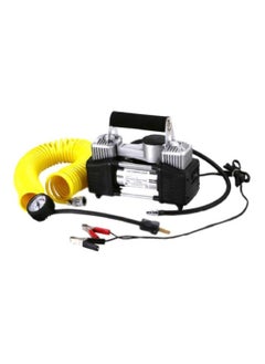 Buy Heavy duty dual cylinder tire air compressor pump with bag for easy carrying and storage in Saudi Arabia