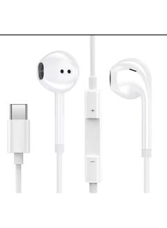 Buy iPhone and Android Apple earphones with a wired Type-C connector with a microphone and control High quality iPhone earphones Apple cable with Type C port Wire cable for iPhone and iPad Compatible with Samsung Galaxy Xiaomi Oppo Vivo Honor USB C in Saudi Arabia