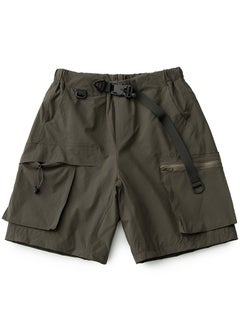 اشتري Cityboy Multi-Pocket Belted Cargo Shorts Men Quick-Dry Wrinkle-Resistant Summer Green في السعودية