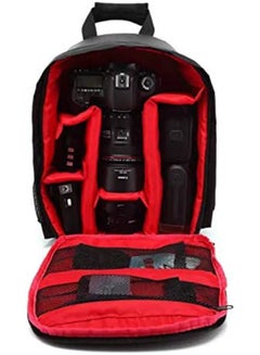 Buy Waterproof DSLR Camera Bag, Shoulder Backpack for Photographers, Shockproof Backpack Hiking Bag (Red) in UAE