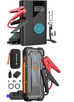 Buy 1500A Jump Starter With 150PSI Digital Tire Inflator And 3000A 24000mAh Portable Car Jump Starter Battery Pack For up to 10.0L Gas And 8.0L Diesel Engine in UAE