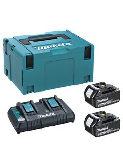 Buy Makita 198567-1 18V Lithium-ion Power Source Kit|2x 5Ah Batteries and 1x 2 Port Charger in Makpak in UAE