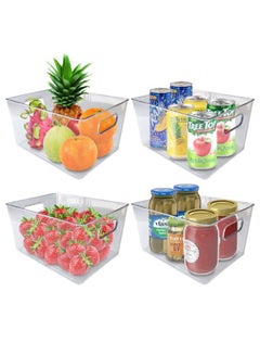 اشتري Set of 4 Fridge Organizer Bins Fridge Storage Kitchen Organizer Refrigerator Bins BPA Free في الامارات