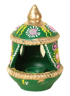 Buy Vanya Clay Diya, Green, Gold & Yellow in UAE