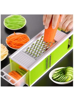 Buy Onion Mincer Chopper Multifunctional Food Chopper Cutter Spiralizer Grater with Hand Guard Mandoline Slicer Dicer for Cabbage Garlic Potato Tomato Fruit 4 in 1 Vegetable Chopper-Green 30x10x10cm(12x in Egypt