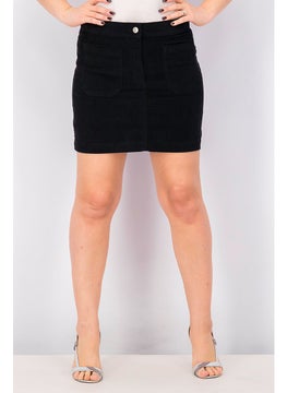 Buy Women Corduroy Mini Skirts, Black in UAE