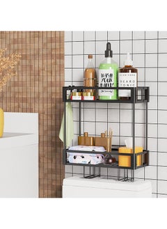 Buy 2-Tier Over Toilet Bathroom Organizer Bathroom Storage Over The Toilet Toilet Tank Basket Metal Over Toilet Organizer Toilet Storage Shelf Without Drilling 2-Tier Bathroom Shelf Over Toilet in Saudi Arabia