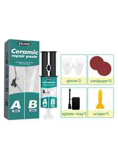 Buy Ceramic repair paste, waterproof leak proof hard and firm, drywall repair paste set, marble Ab glue set (white) in Saudi Arabia