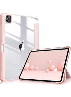 Buy Protective Case Cover For Apple iPad Pro 11 inch (2022/2021/2020/2018) Generation with Pencil Holder, [Support Apple Pencil Charging and Touch ID], Clear Transparent Case with Auto Wake/Sleep in UAE