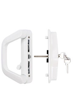 اشتري Sliding Patio Door Handle Set Replace Old Or Damaged Door Handles Quickly And Easily, White Diecast, Mortise Style, with-Keyed (Fits 4-15/16” Hole Spacing) في الامارات