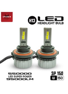 Buy NEW SPIDER PLUS Car LED Headlight Bulb H13 Canbus Car Head Light Bulb 550000 LED Super Power 95000LM SP150 W150 in Saudi Arabia