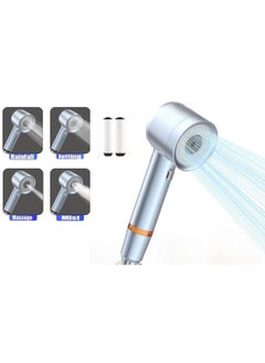 Buy OUYoo High Pressure Handheld Shower Head  4 Modes Water Saving Filter, Pause Switch, Luxury Blue Showerhead for Healthier Bathing Experience in UAE