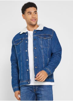 Buy Mid Wash Regular Fit Jacket in UAE