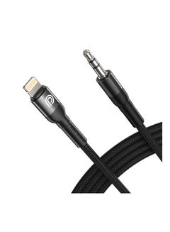 Buy Lightning To 120 mm jack AUX Audio Cable For iphone Black in Saudi Arabia