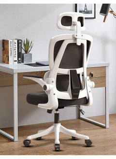 Buy Adjustable Office Chair, Mesh Computer Desk Chairs with Headrest and Lumbar Support, Ergonomic Gaming Chairs for Study, Home, Office (White) in Saudi Arabia