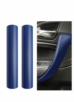 Buy Carbon Fiber Vinyl Wrap for Cars DIY Wrap Sheet Roll Film Sticker Decal Adhesive Cars Auto 3D Carbon Fiber Vinyl Wrap Sheet Decoration for Car Motorcycle Wrap DIY Interior Exterior (Blue) in Saudi Arabia