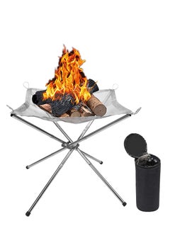 Buy Portable Fire Pit Outdoor Camping Fire Pit Foldable Steel Mesh Fire Pits Fireplace in UAE