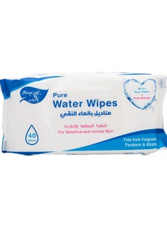 Buy Arayes pure water wet wipes for sensitive skin, 40 wipes in Saudi Arabia