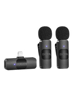 Buy BOYA BY-V2 Wireless Lavalier Microphone for iPhone iPad,Dual Mini Omnidirectional Condenser Video Recording Mic for Interview Podcast Vlog YouTube Live Stream in UAE