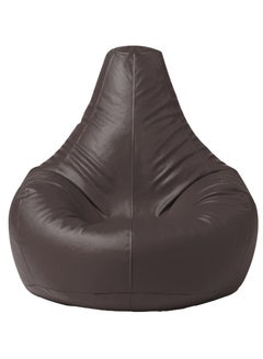 Buy Faux Leather Tear Drop Recliner Bean Bag with Filling Coffee Brown in UAE